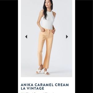 Mavi Anika Carmel Cream La Vintage High waisted crop flare jeans